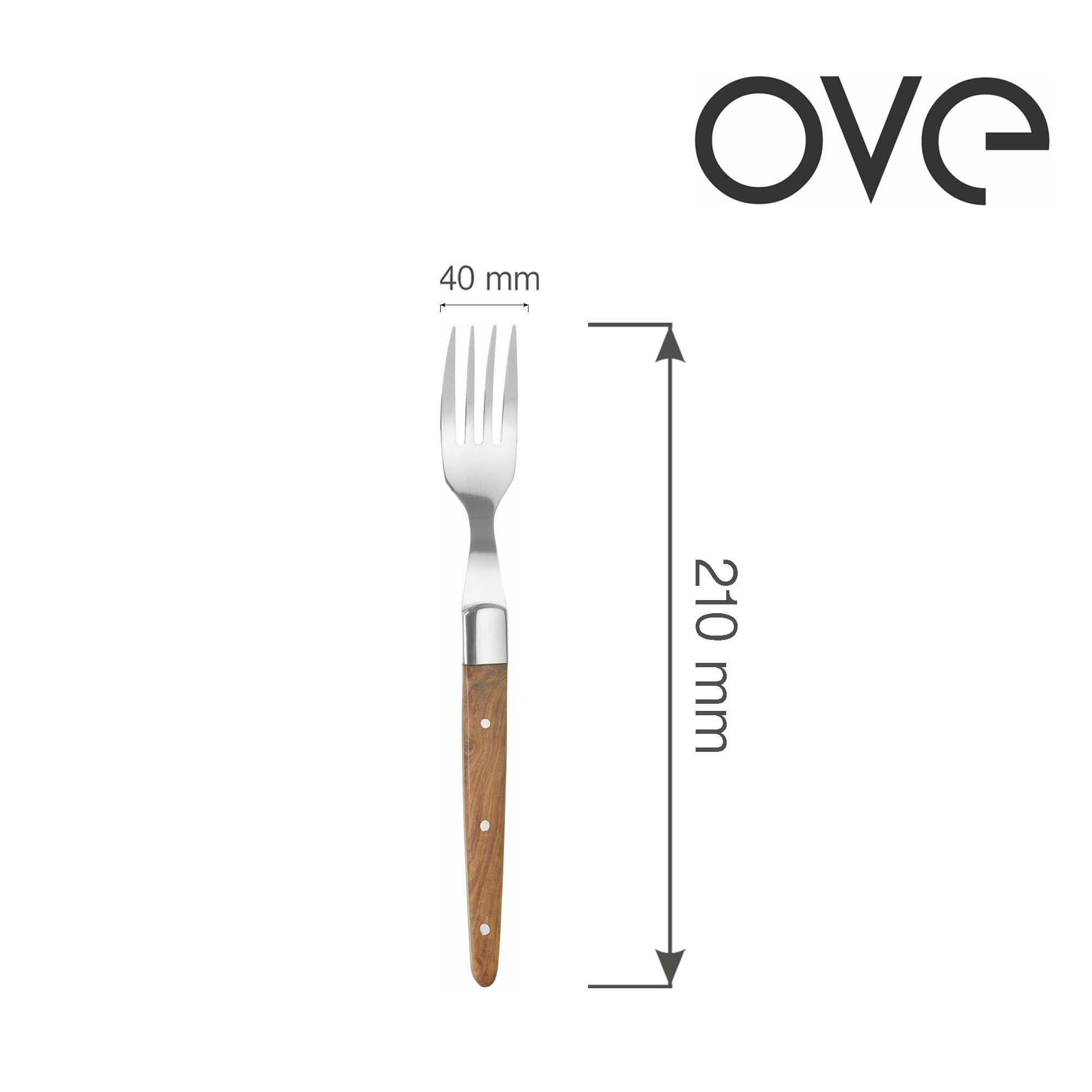 Steaková vidlička, 210 mm, Ružové drevo, sada 6 ks