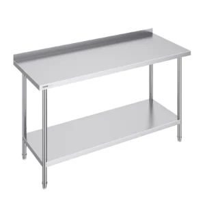 Nerezový pracovný stôl - komerčný, robustný kovový, výškovo nastaviteľný, rozmery 610 x 1524 x 914 mm, pre reštaurácie, domácnosti a hotely