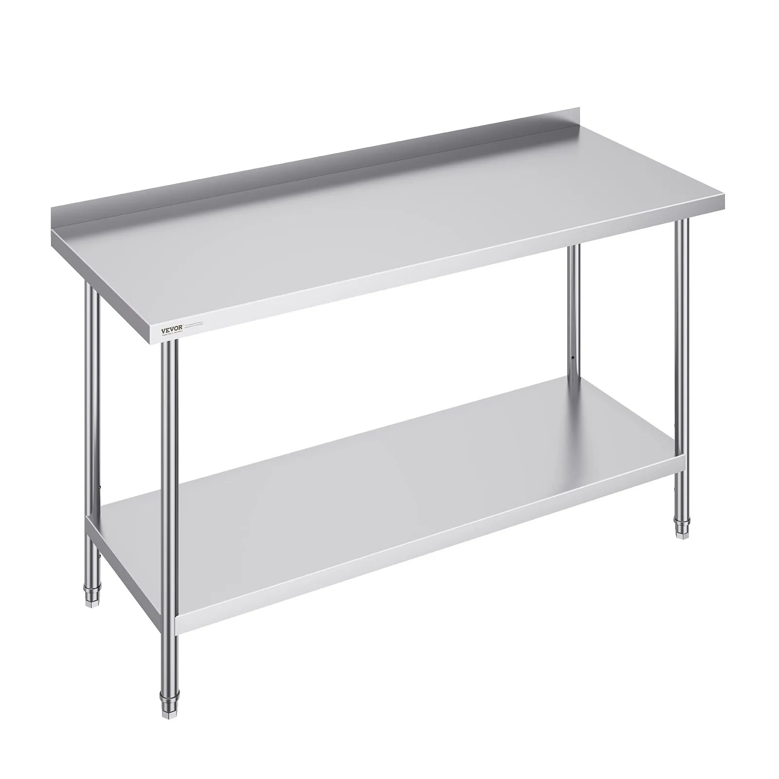 Nerezový pracovný stôl - komerčný, robustný kovový, výškovo nastaviteľný, rozmery 610 x 1524 x 914 mm, pre reštaurácie, domácnosti a hotely