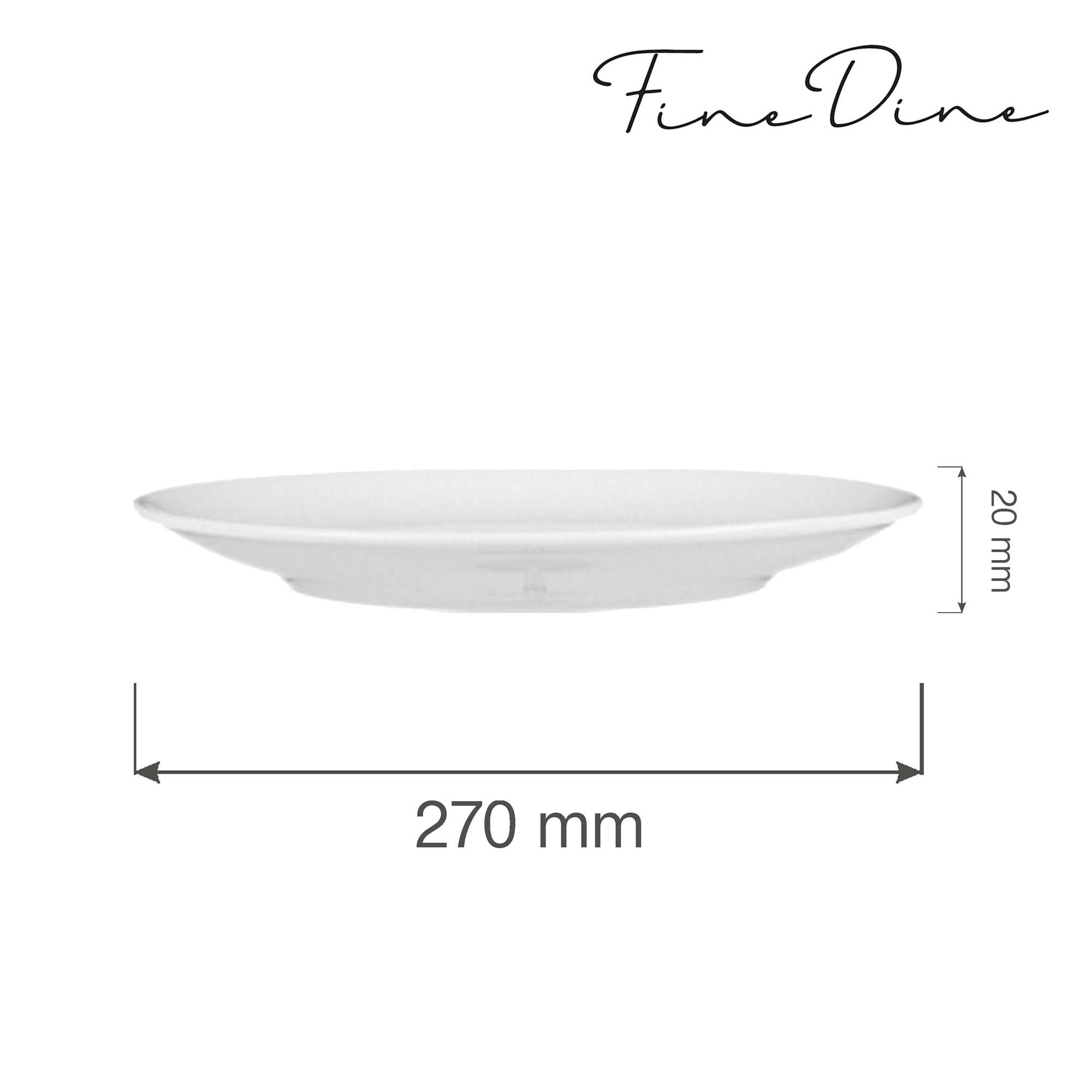 Moderný tanier bez okraja Bianco — 270 mm