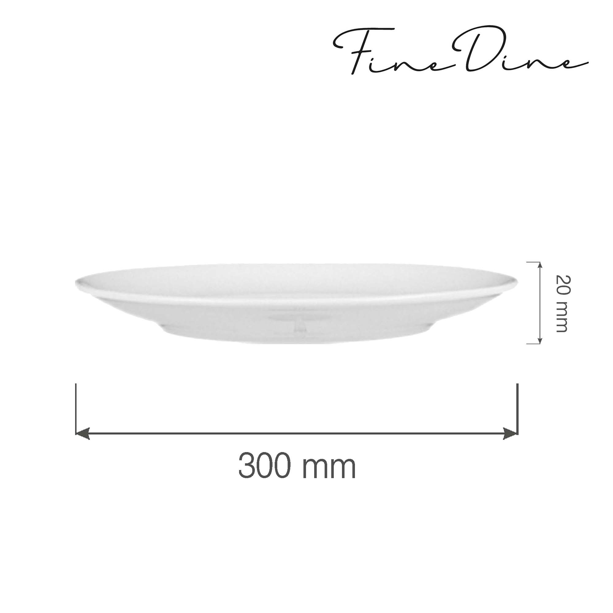 Moderný tanier bez okraja Bianco — 300 mm