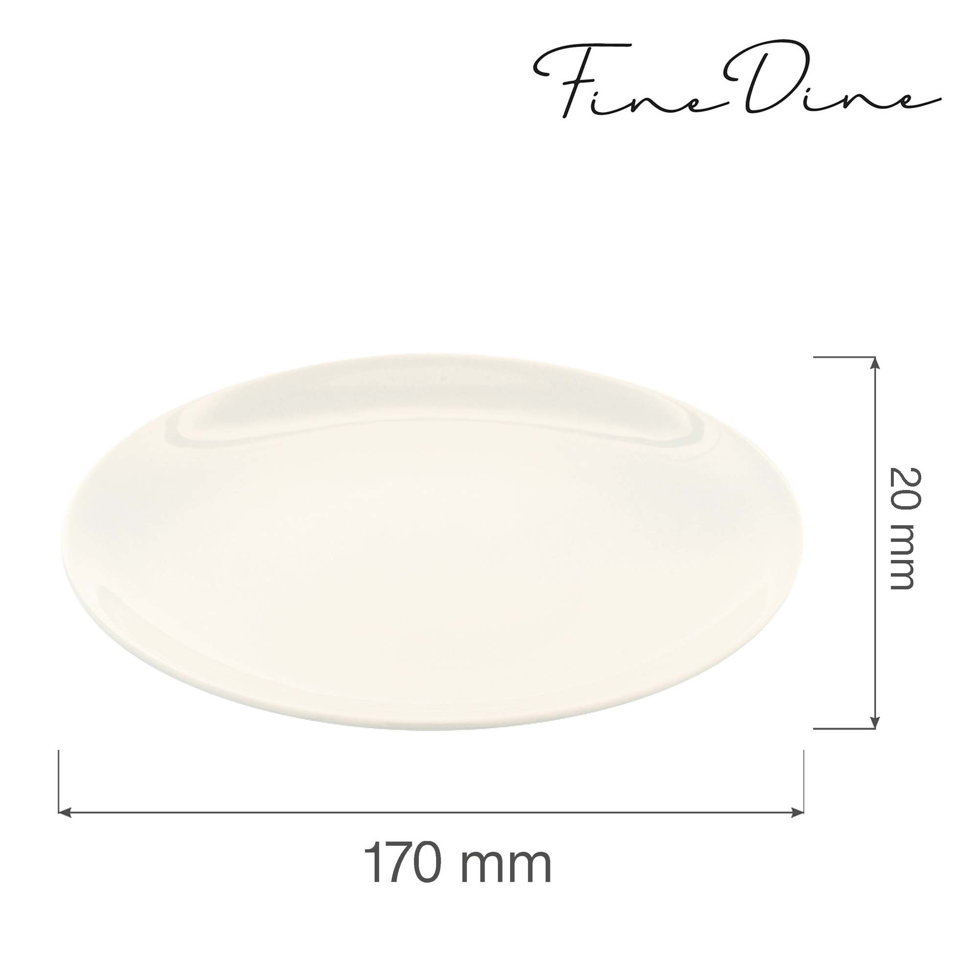 Moderný tanier bez okraja Crema — 170 mm