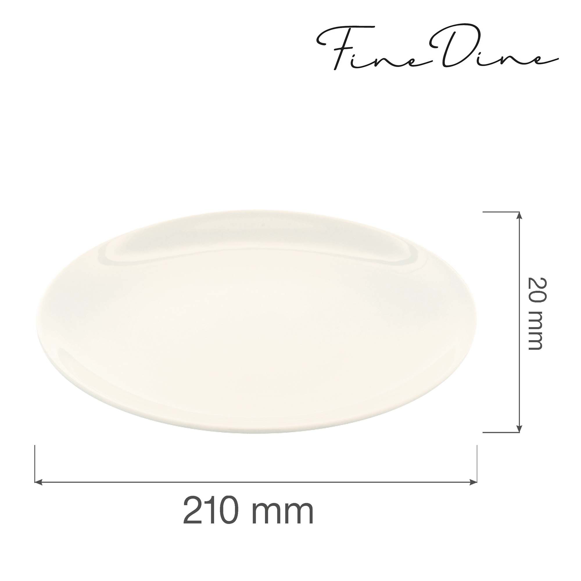 Moderný tanier bez okraja Crema — 210 mm