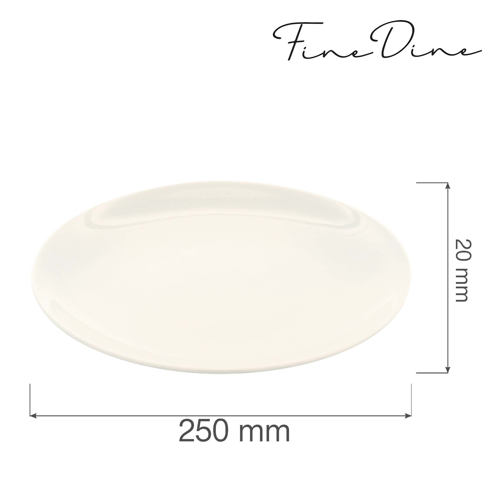 Hladký tanier bez okraja Crema, 250 mm