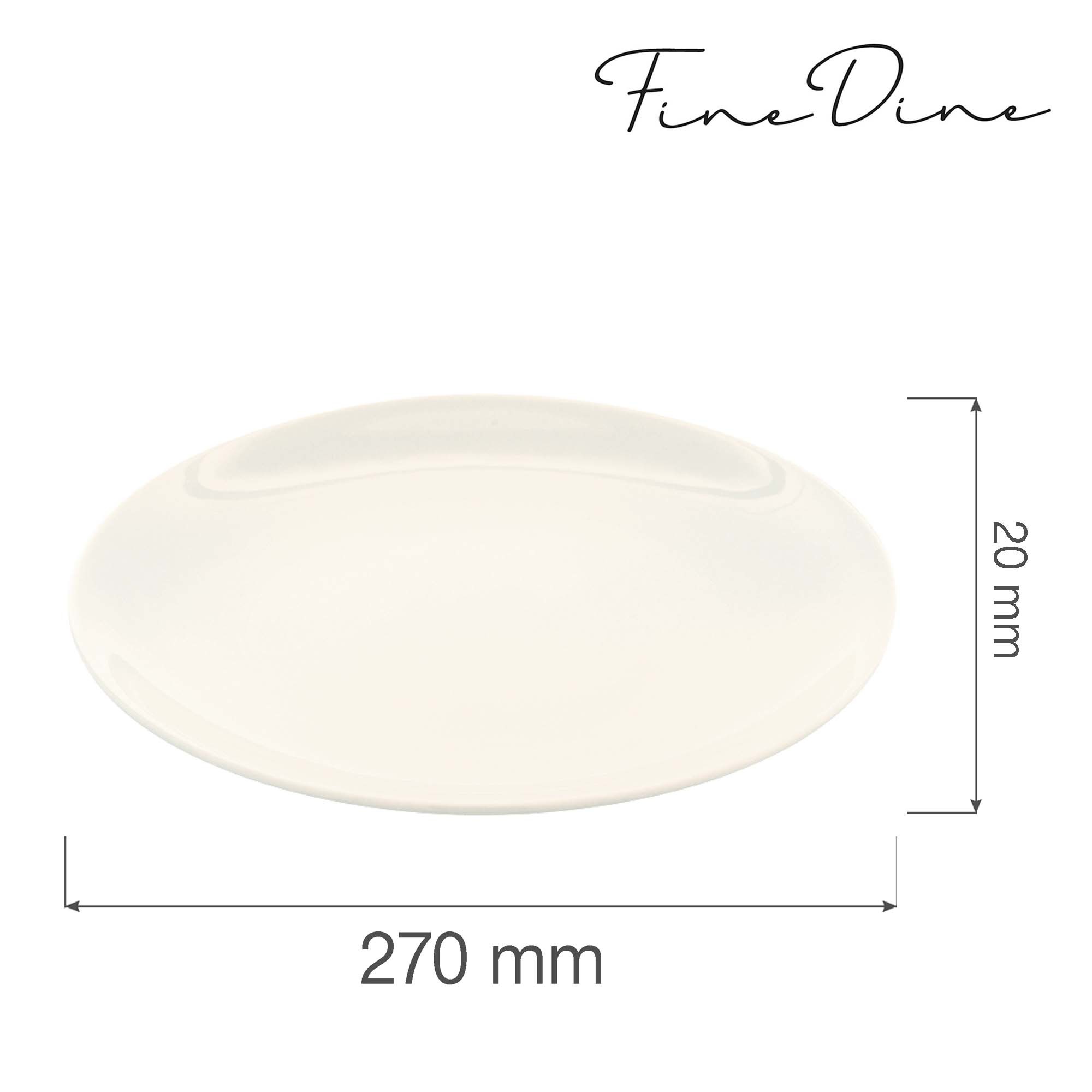 Moderný tanier bez okraja Crema — 270 mm
