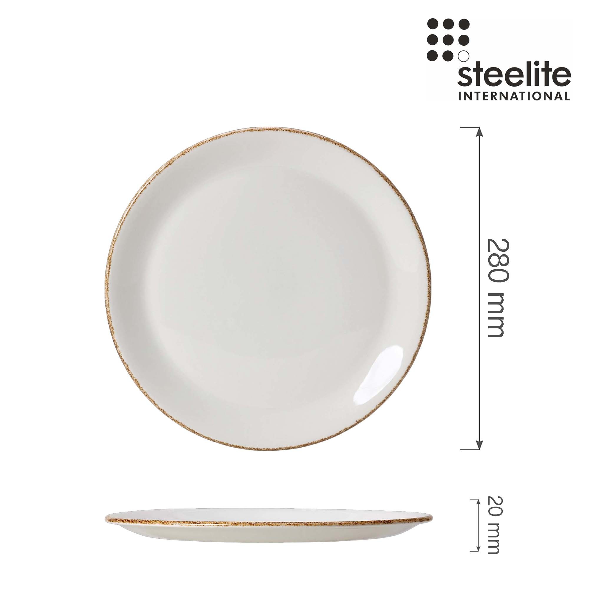 Porcelánový jedálenský tanier plytký Brown Dapple, 280 mm, 1 ks