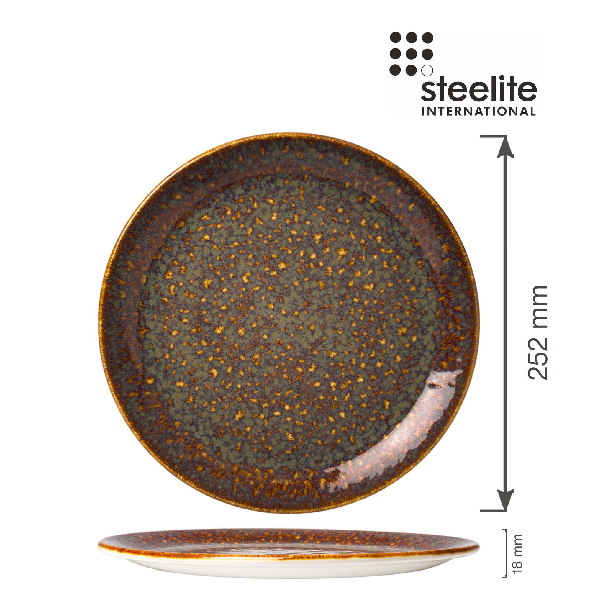 Porcelánový tanier plytký Vesuvius Amber, 252,5 mm, 1 ks