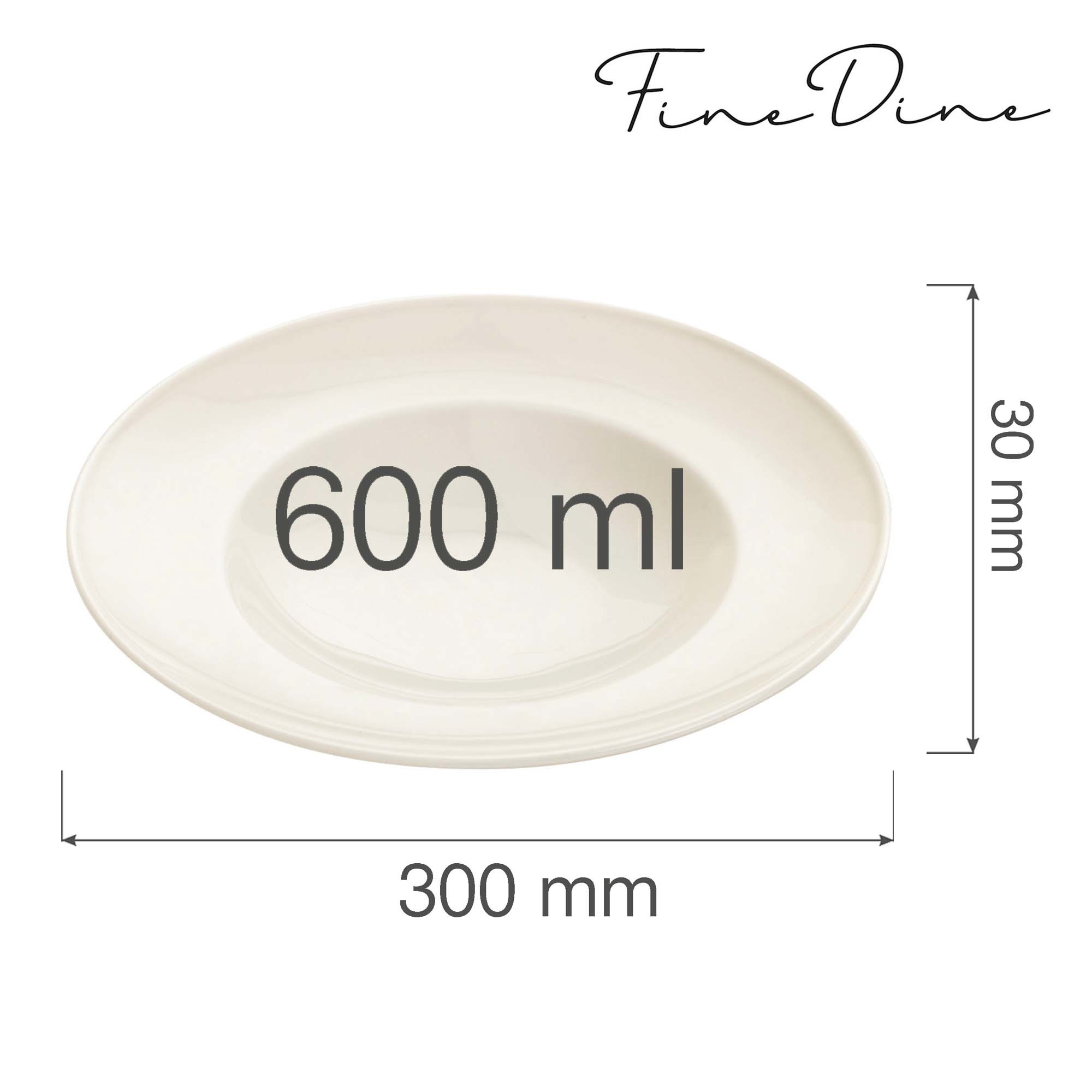 Široký tanier na pastu Crema — 300 mm