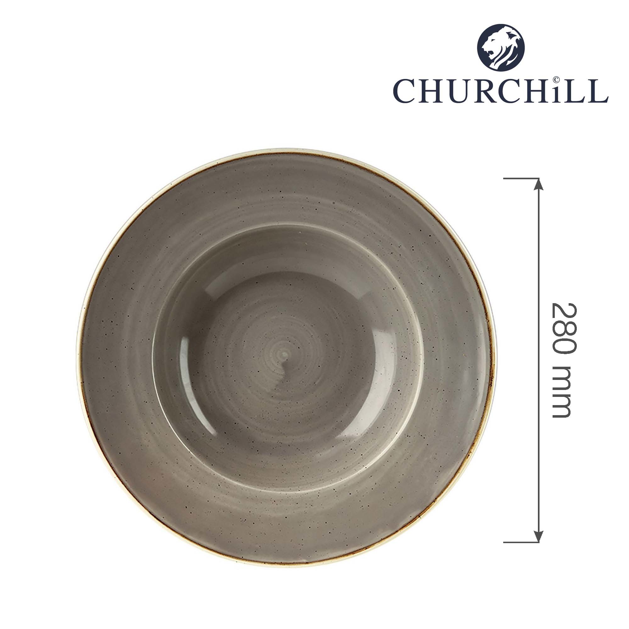 Široký tanier na cestoviny Stonecast Peppercorn Grey, 280 mm, 1 ks