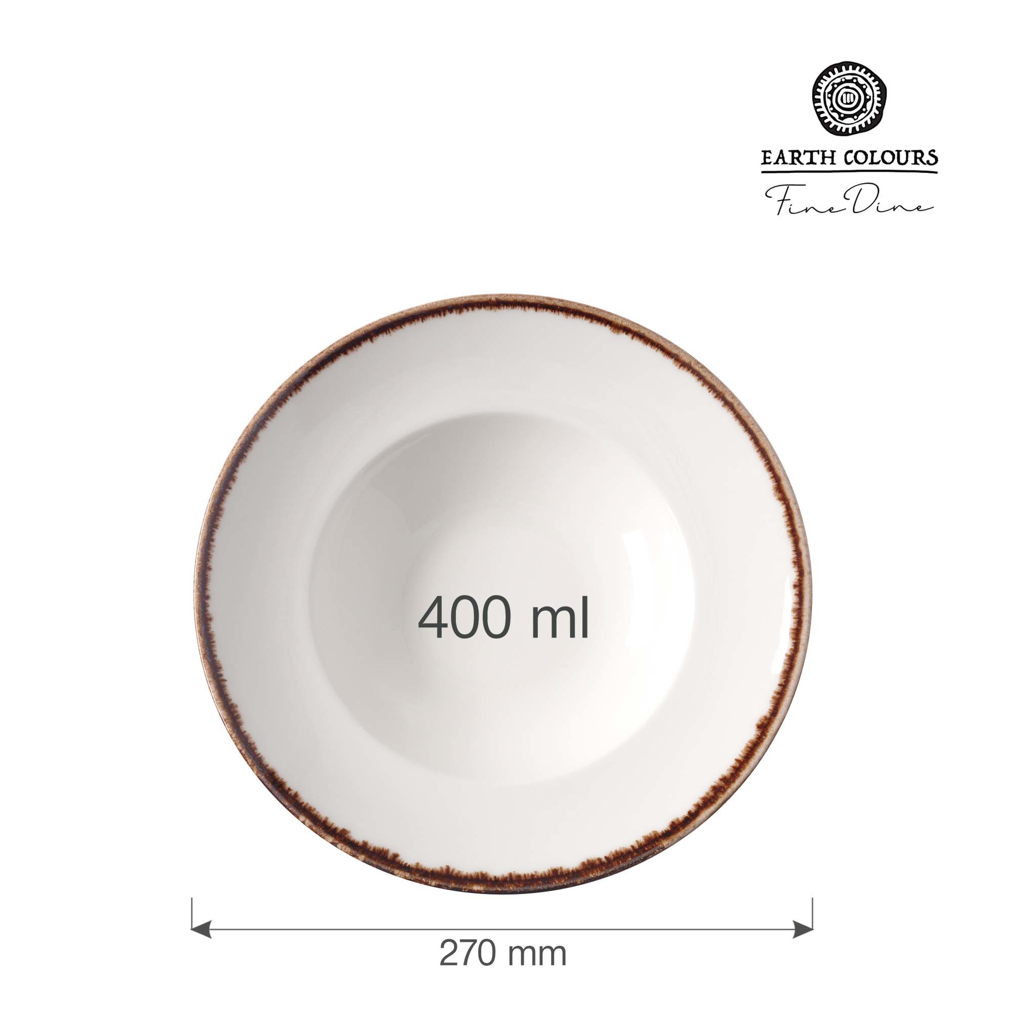 Široký hlboký tanier na pastu Vanilla, 270 mm, 400 ml, 1 ks