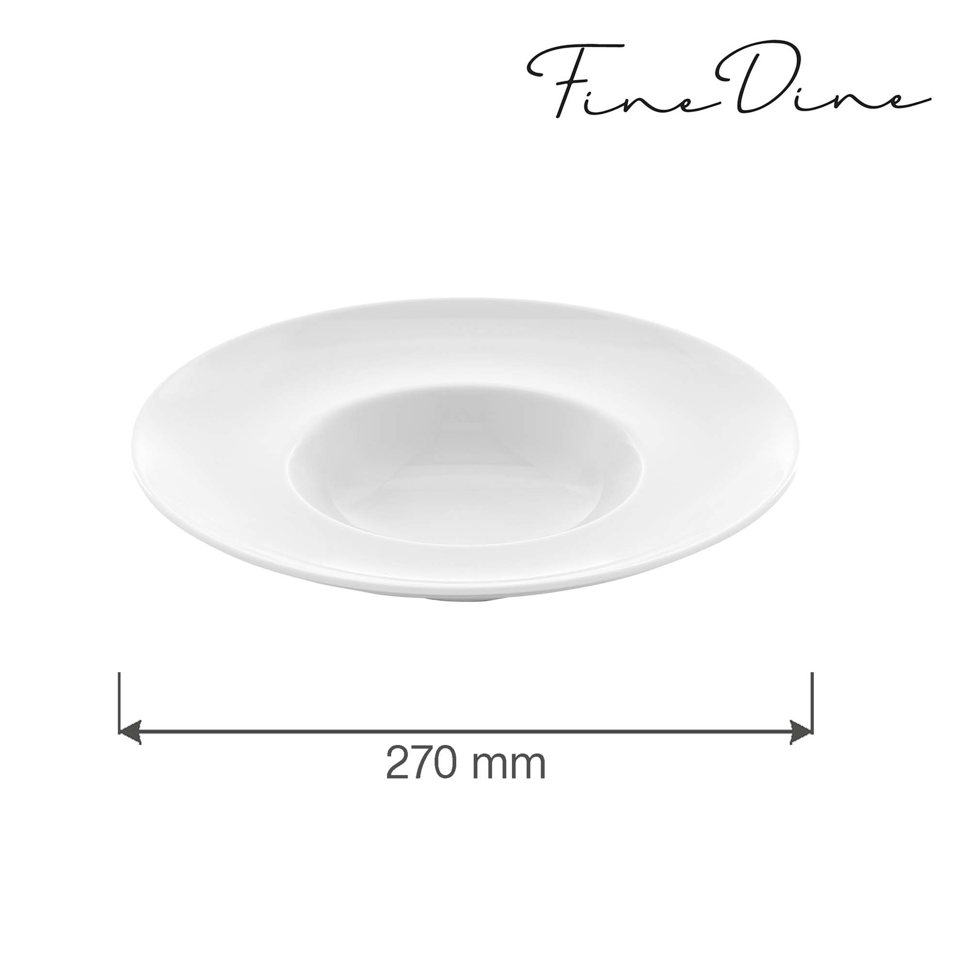 Hlboký tanier so širokým okrajom Bianco — 270 mm