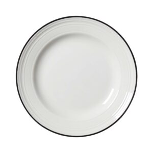 Porcelánový jedálenský tanier plytký Bead Black Band, 165 mm, 1 ks