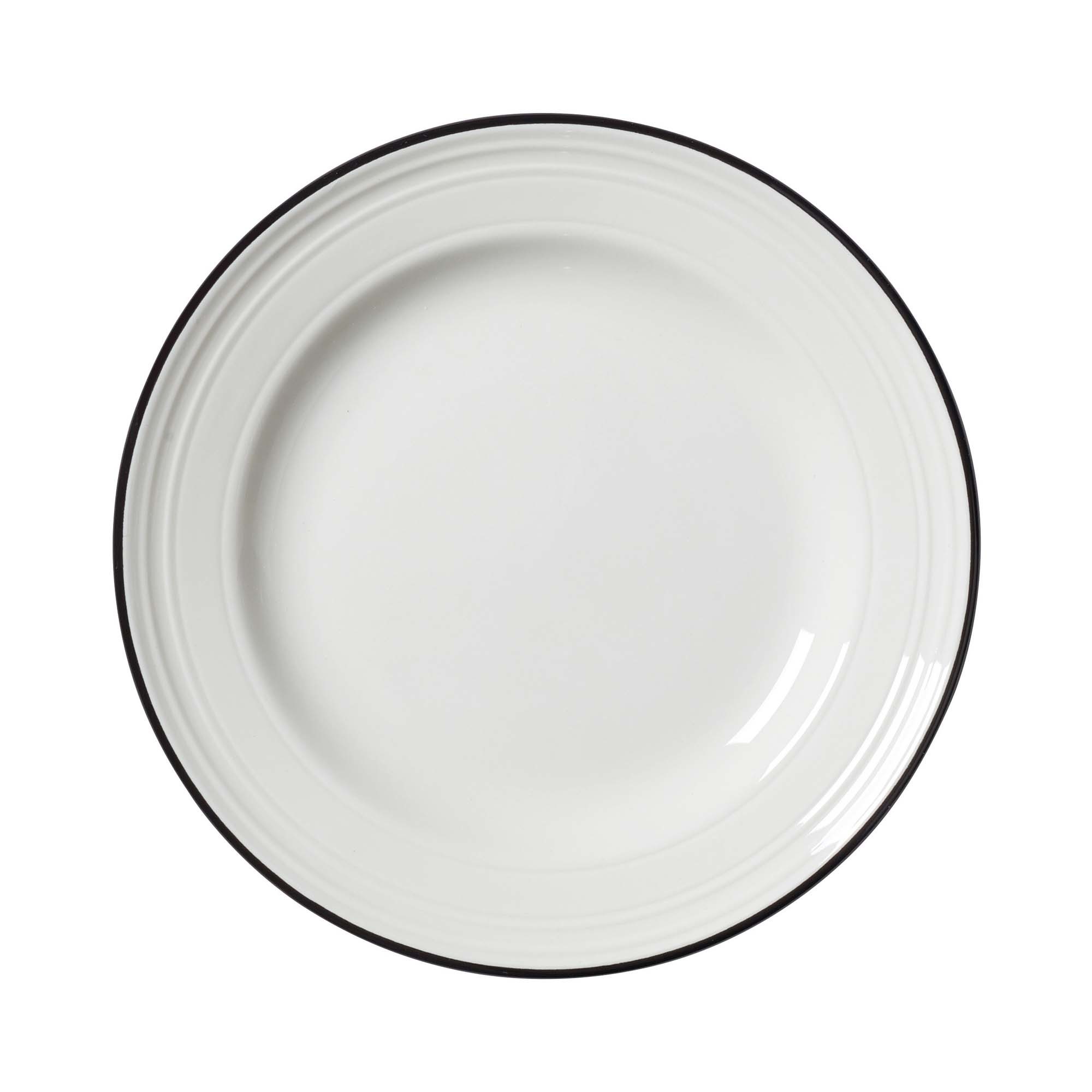 Porcelánový jedálenský tanier plytký Bead Black Band, 165 mm, 1 ks