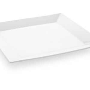 Štvorcový plytký tanier Bianco — 260 mm