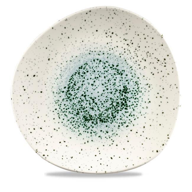 Plytký jedálenský tanier v prírodnom tvare Mineral Green, 210 mm