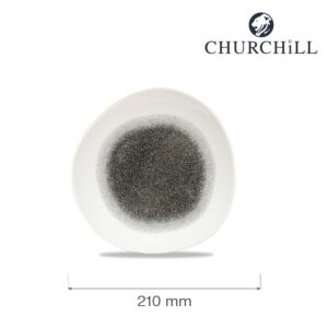 Plytký jedálenský tanier v prírodnom tvare Raku Quartz Black, 210 mm, 1 ks