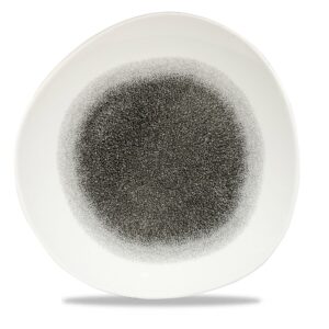 Plytký jedálenský tanier v prírodnom tvare Raku Quartz Black, 286 mm, 1 ks
