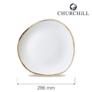 Jedálenský tanier v prírodnom tvare Stonecast Barley White, 286 mm