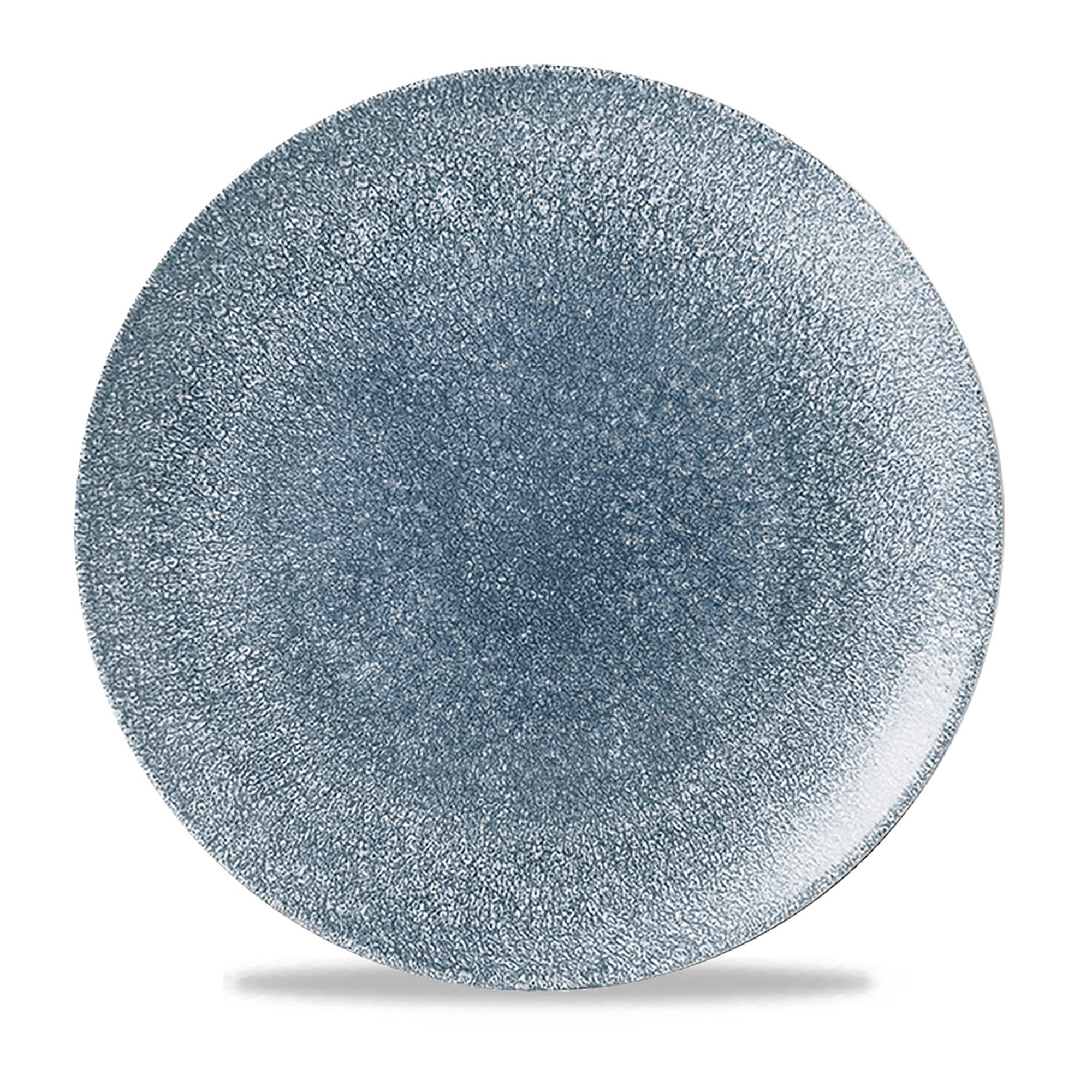 Široký jedálenský tanier plytký Raku Topaz Blue, 288 mm, 1 ks