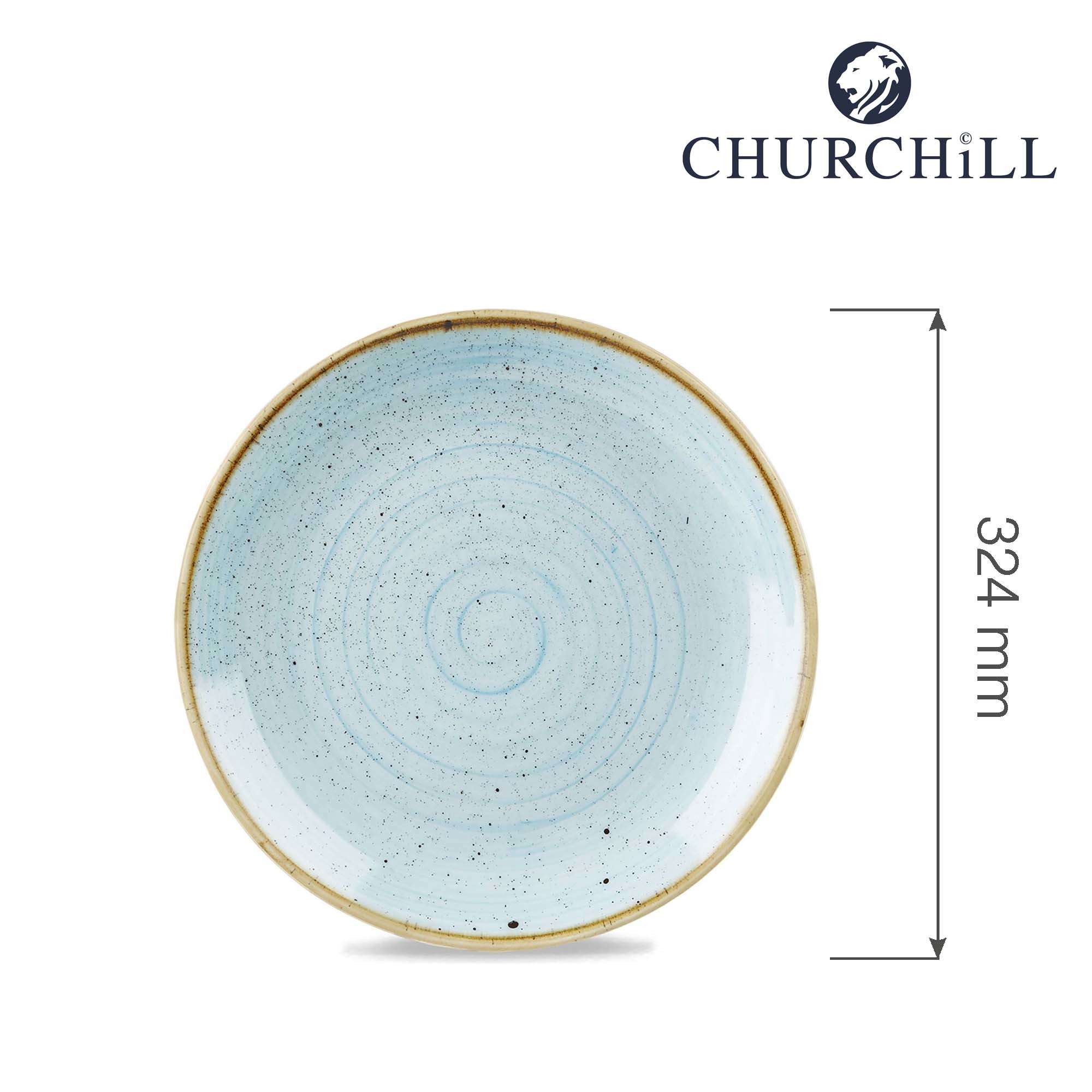 Veľký jedálenský tanier plytký Stonecast Duck Egg Blue, 324 mm, 1 ks