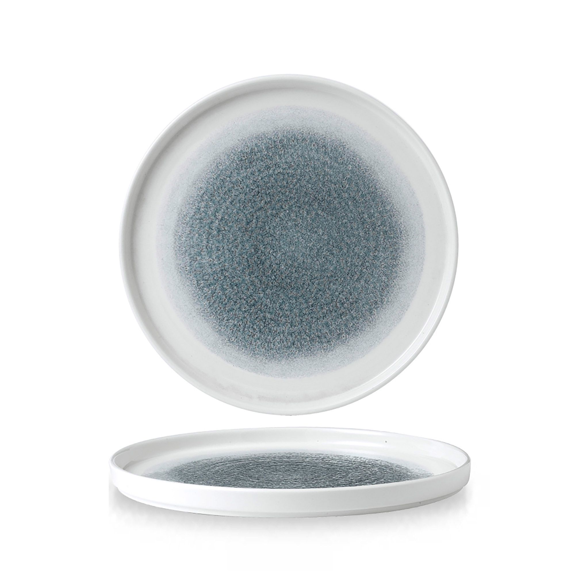 Široký jedálenský tanier s okrajom Raku Topaz Blue, 260 mm, 1 ks