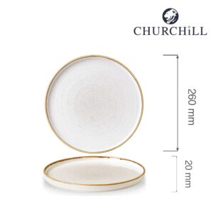 Porcelánový jedálenský tanier plytký s okrajom Stonecast Barley White, 260 mm, výška 20 mm
