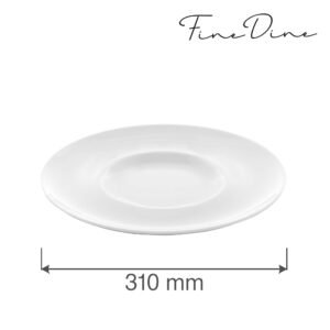 Plytký tanier so širokým okrajom Bianco — 310 mm