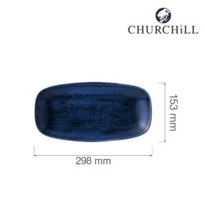 Podlhovastý servírovací tanier Stonecast Plume Ultramarine, 298 x 153 mm, 1 ks