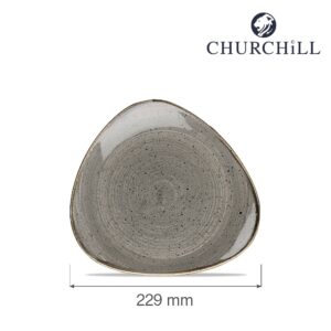 Trojhranný tanier Stonecast Peppercorn Grey, 229 mm, 1 ks