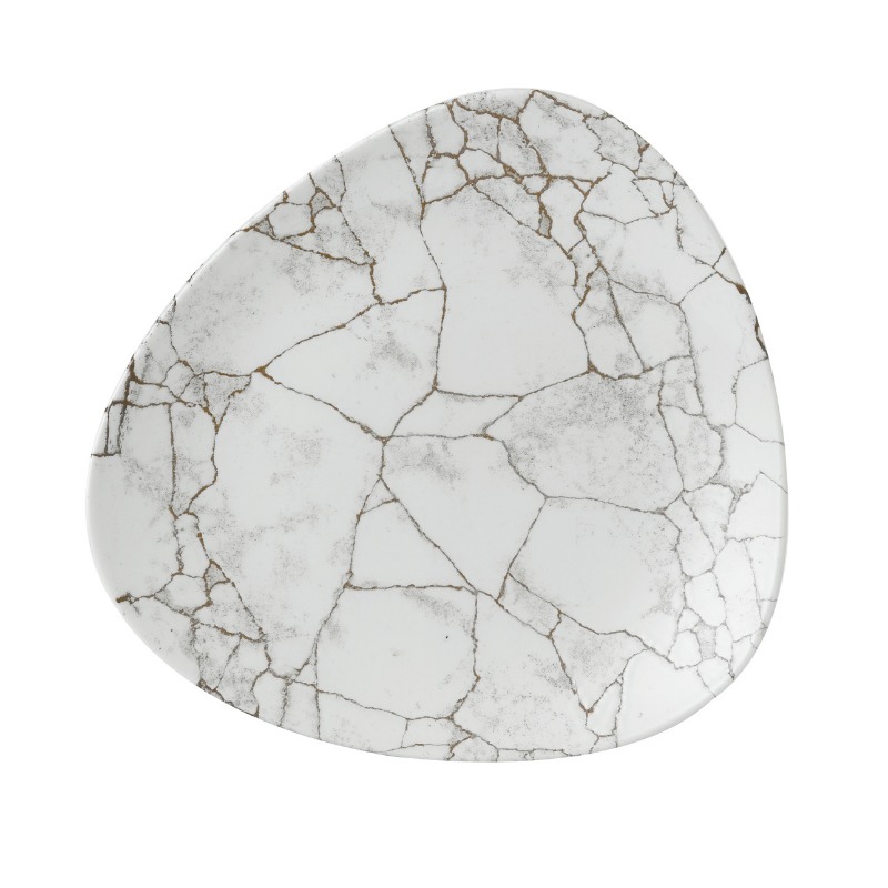 Trojhranný obedový tanier Studio Prints Kintsugi Agate Grey, 265 mm
