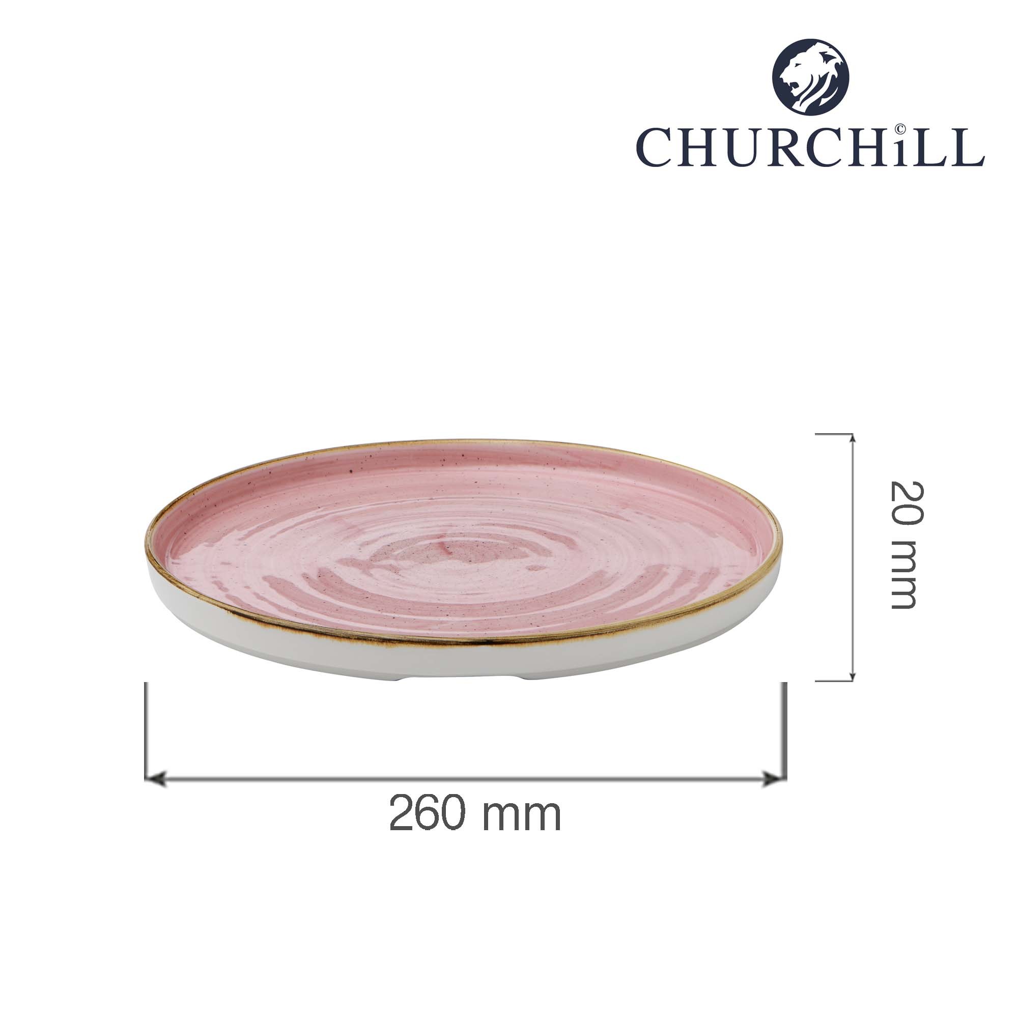 Porcelánový tanier s vysokým okrajom Petal Pink, 260 mm, 1 ks