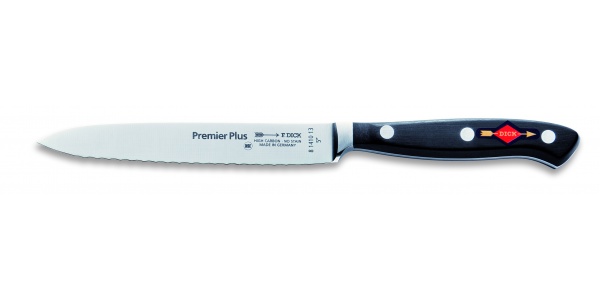 Viacúčelový kuchynský nôž – Dick, séria Premier Plus, kovaný, vlnitý výbrus, dĺžka 13 cm